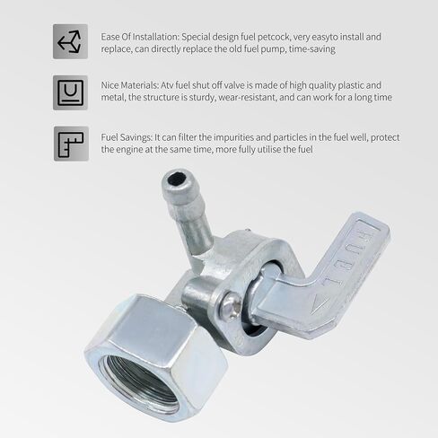 16950-163-035 FUEL VALVE PETCOCK SWITCE غازي غازي إيقاف PETCOCK متوافق مع هوندا 14 × 1.0 مم 50CC 70CC 90CC 110CC 125CC 150CC 200CC 250CC ، Honda CM185T CM200T XL125S XL125S CB125S CT125 TL125 in Saudi Arabia