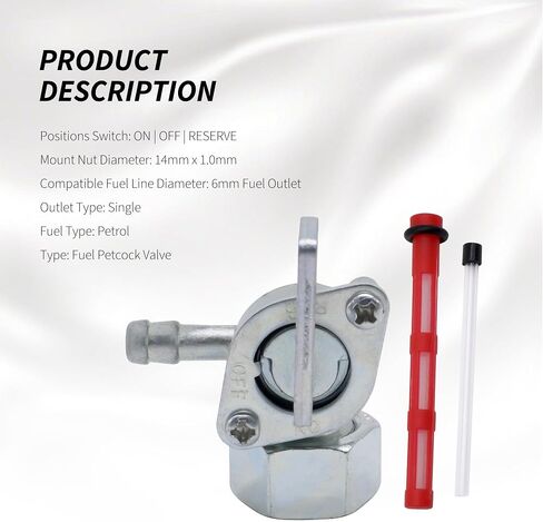 16950-163-035 FUEL VALVE PETCOCK SWITCE غازي غازي إيقاف PETCOCK متوافق مع هوندا 14 × 1.0 مم 50CC 70CC 90CC 110CC 125CC 150CC 200CC 250CC ، Honda CM185T CM200T XL125S XL125S CB125S CT125 TL125 in Saudi Arabia