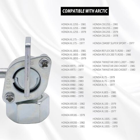 16950-163-035 FUEL VALVE PETCOCK SWITCE غازي غازي إيقاف PETCOCK متوافق مع هوندا 14 × 1.0 مم 50CC 70CC 90CC 110CC 125CC 150CC 200CC 250CC ، Honda CM185T CM200T XL125S XL125S CB125S CT125 TL125 in Saudi Arabia