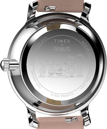 Timex Women’s Peanuts Transscend 34mm-Watch-حزام بني سوار فضي نغمة الفضة in Kuwait