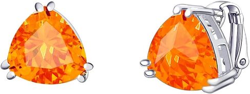 LAVINA Funky Solitaire Earrings Series - CZ Triangle Trillion Cut Clip On Earrings For Women Mom Men Fashion Wedding Party Prom Christmas Gift Jewelry in Saudi Arabia