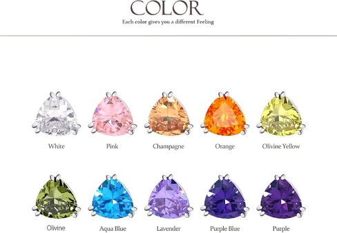 LAVINA Funky Solitaire Earrings Series - CZ Triangle Trillion Cut Clip On Earrings For Women Mom Men Fashion Wedding Party Prom Christmas Gift Jewelry in Saudi Arabia