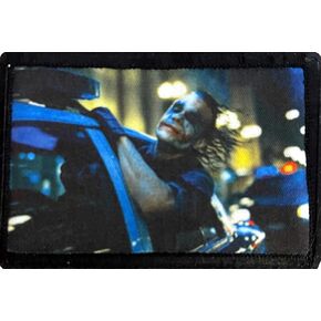 The Joker Police Car Morale Patch. 2x3 Hook Patch. Redhaededtshirts Made in The USA in Saudi Arabia