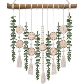 ديكور الحمام ديكور الأوكالبتوس الخضراء معلقة جدار ديكور فووك الأوكالبتوس أوراق شنقا مع عصا خشبية مع مزرعة ريفية لحضانة غرفة نوم بوهو المنزل in Kuwait