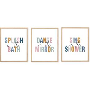 Boat Wades Kids Bathroom Decor Unframed Wall Art Prints,Bathroom Wall Decor,Colorful Kid Toilet Posters Prints Pictures,8x10 Inches Set of 3 in Kuwait