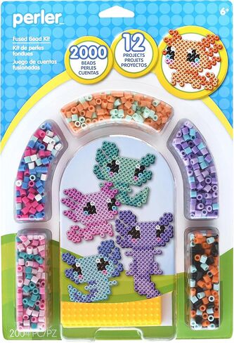 Perler 80-42993 Day at The Zoo Fused Bead Activity Bucket with Pegboards and 14 Patterns, Multicolor, 8504 Pieces in Kuwait