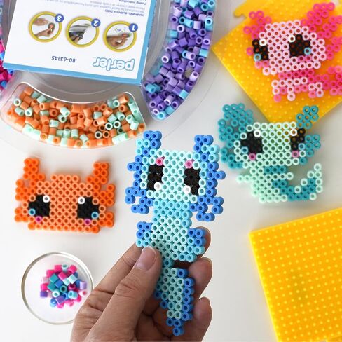 Perler 80-42993 Day at The Zoo Fused Bead Activity Bucket with Pegboards and 14 Patterns, Multicolor, 8504 Pieces in Kuwait