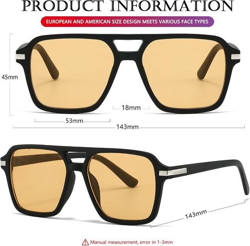 AIEYEZO Square Aviator Sunglasses for Women Men Fashion Retro Square Sun Glasses Classic Aviator Shades in Kuwait