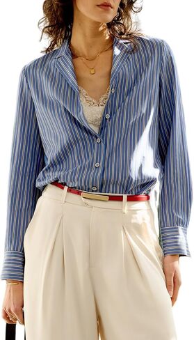 Button Down Shirts for Women Long Sleeve Summer and Spring Silky Lyocell Cotton Shirt Business Dressy Casual Blouses in Saudi Arabia