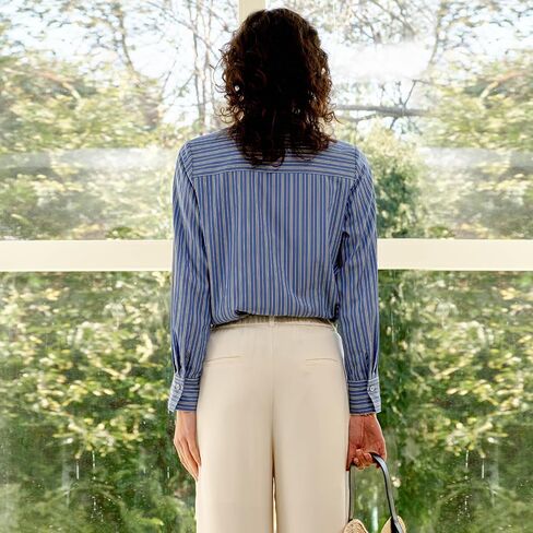 Button Down Shirts for Women Long Sleeve Summer and Spring Silky Lyocell Cotton Shirt Business Dressy Casual Blouses in Saudi Arabia