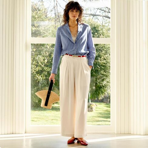 Button Down Shirts for Women Long Sleeve Summer and Spring Silky Lyocell Cotton Shirt Business Dressy Casual Blouses in Saudi Arabia