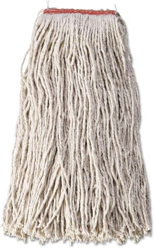 Rubbermaid Commercial FGF51800WH00 Premium 8-Ply Cut-End Blend Mop, 24-ounce, 1-inch Orange Headband, White in Saudi Arabia