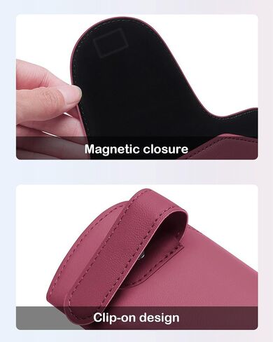 Sunglasses Holder for Car, Universal Glasses Case for Car Visor Clip, Magnetic Closure, Car Interior Accessories in Kuwait