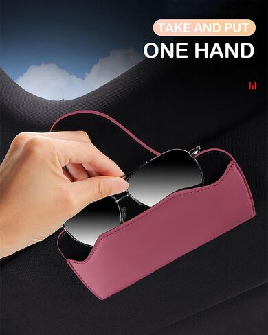 Sunglasses Holder for Car, Universal Glasses Case for Car Visor Clip, Magnetic Closure, Car Interior Accessories in Kuwait