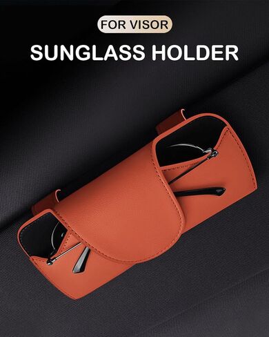 Sunglasses Holder for Car, Universal Glasses Case for Car Visor Clip, Magnetic Closure, Car Interior Accessories in Kuwait