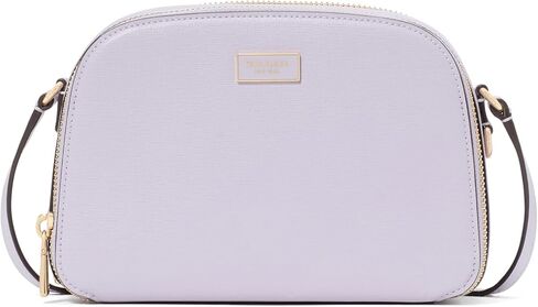 kate spade new york Serena Spring Pansies Embossed Saffiano Leather Double Zip Dome Crossbody, Blush Cloud Multi in Kuwait