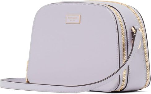 kate spade new york Serena Spring Pansies Embossed Saffiano Leather Double Zip Dome Crossbody, Blush Cloud Multi in Kuwait