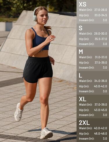 Mier Gym يديران شورتات للنساء للنساء المتوسطات الجافة الجافة الرياضية شورتات رياضية مع بطانة شبكية وجيوب سستة و 3 بوصات in Saudi Arabia