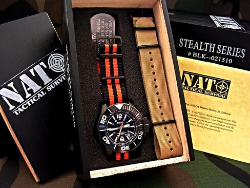 NATO® MIL‑Diver Automatic Tactical Watch – 45mm Stainless Steel Diver Watch, Miyota 8215 Movement, 100M Waterproof, Luminous Dial, Screw-Down Crown, Strap Included – Military-Grade Men’s Watch in Saudi Arabia