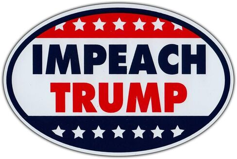 Oval Magnet - Impeach Donald Trump - Anti Trump (Red, White, Blue) - Magnetic Bumper Sticker - 6" x 4" in Kuwait
