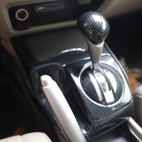 Xiter ABS Carbon Carbon Car Interior Auto Gear Shift Cover Cover Cover Cover Trim Car Protectories Case for Honda Civic 2006 2007 2008 2008 2010 2011-Carbon Fiber Black in Saudi Arabia