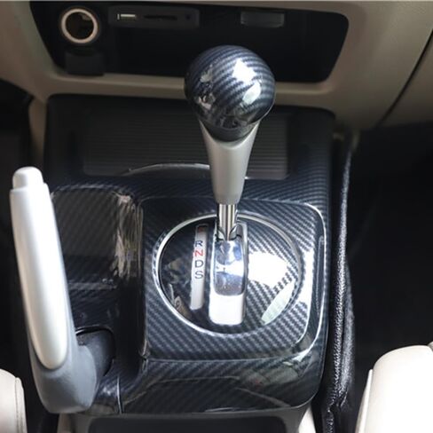 Xiter ABS Carbon Carbon Car Interior Auto Gear Shift Cover Cover Cover Cover Trim Car Protectories Case for Honda Civic 2006 2007 2008 2008 2010 2011-Carbon Fiber Black in Saudi Arabia