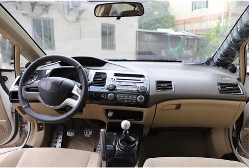 Xiter ABS Carbon Carbon Car Interior Auto Gear Shift Cover Cover Cover Cover Trim Car Protectories Case for Honda Civic 2006 2007 2008 2008 2010 2011-Carbon Fiber Black in Saudi Arabia