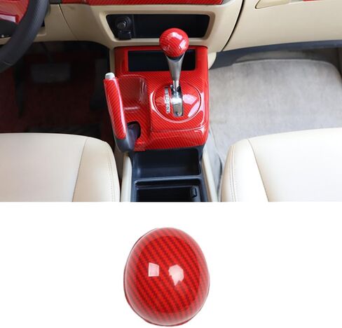 XITER ABS Carbon Fiber Car Interior Auto Gear Shift Knob Frame Cap Cover Trim Car Protect Accessories Case for Honda Civic 2006 2007 2008 2009 2010 2011-Carbon Fiber Black in Saudi Arabia