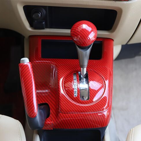 XITER ABS Carbon Fiber Car Interior Auto Gear Shift Knob Frame Cap Cover Trim Car Protect Accessories Case for Honda Civic 2006 2007 2008 2009 2010 2011-Carbon Fiber Black in Saudi Arabia
