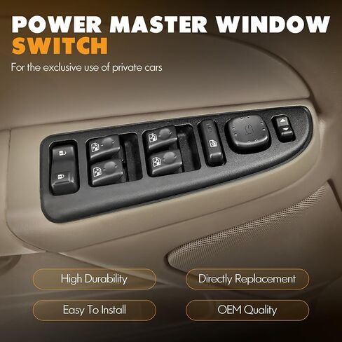 15883320 Front Driver Side Door Lock and Power Window Switch & Tan Bezel Assembly Fit for 2003-2007 Chevy Avalanche Silverado Suburban Tahoe GMC Yukon Sierra, Cadillac Escalade# 920-020 in Saudi Arabia