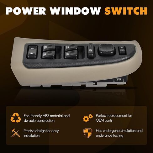 15883320 Front Driver Side Door Lock and Power Window Switch & Tan Bezel Assembly Fit for 2003-2007 Chevy Avalanche Silverado Suburban Tahoe GMC Yukon Sierra, Cadillac Escalade# 920-020 in Saudi Arabia