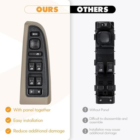 15883320 Front Driver Side Door Lock and Power Window Switch & Tan Bezel Assembly Fit for 2003-2007 Chevy Avalanche Silverado Suburban Tahoe GMC Yukon Sierra, Cadillac Escalade# 920-020 in Saudi Arabia
