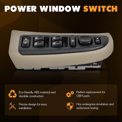 15883320 Front Driver Side Door Lock and Power Window Switch & Tan Bezel Assembly Fit for 2003-2007 Chevy Avalanche Silverado Suburban Tahoe GMC Yukon Sierra, Cadillac Escalade# 920-020 in Saudi Arabia
