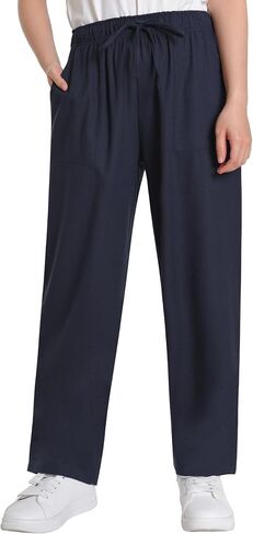 Weintee Women's Petite Linen Pants Petite Length in Saudi Arabia