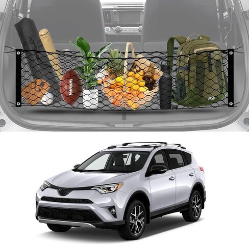 FIILINES Trunk Mesh Cargo Net for Nissan Rogue 2021-2024, Envelope Style Cargo Net for Nissan Rogue Accessories, Premium Rear Trunk Organizers and Storage Cargo Net in Kuwait