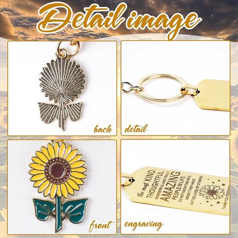 Best Friends Gifts for Women - Friendship Gifts Golden Sunflower True Friend Keychain Bestie Gift Birthday Christmas New Year in Saudi Arabia