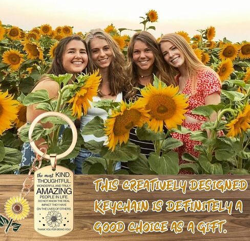 Best Friends Gifts for Women - Friendship Gifts Golden Sunflower True Friend Keychain Bestie Gift Birthday Christmas New Year in Saudi Arabia