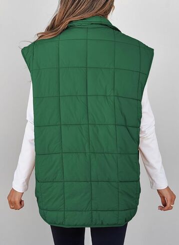 EVALESS Womens Puffer Vest Zip Up Cap Sleeve Jackets Travel Fall Outfits 2024 Fashion Warm Winter Coats With Pockets in Kuwait