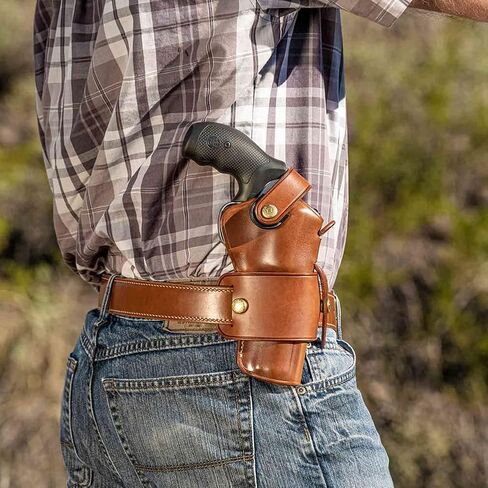 WG2-126 Wheelgunner 2.0 Leather Belt Holster متوافق مع Smith & Wesson N FR .44 Model 29/629 4 "، Ambidextros ، Tan Finish in Saudi Arabia