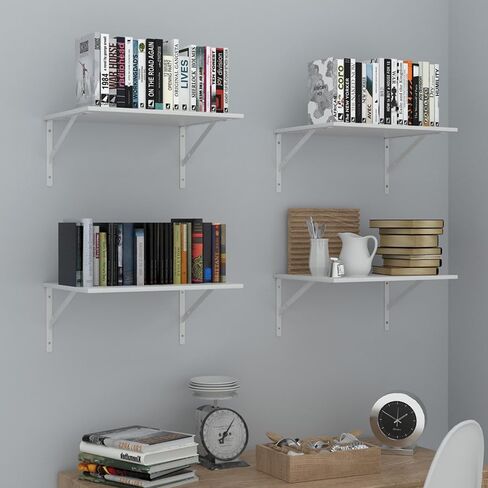 Deep Floating Shelves for Wall, 12 Inch Deep White Shelves for Bedroom, Large Wall Shelf for Living Room, Kitchen, Bathroom, Laundry Room and Decor Storage in Saudi Arabia