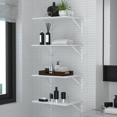 Deep Floating Shelves for Wall, 12 Inch Deep White Shelves for Bedroom, Large Wall Shelf for Living Room, Kitchen, Bathroom, Laundry Room and Decor Storage in Saudi Arabia