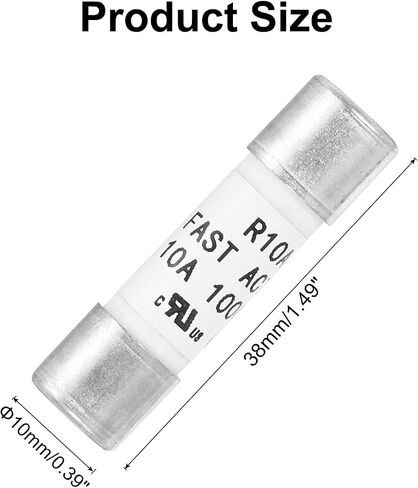 Meccanixity 1000V 16a Fast Fuse Fuse Ceramic الصمامات السيراميك العام الحد الأقصى للحماية من وقت الحماية من خرطوشة الخرطوشة لأنظمة الطاقة الشمسية الضوئية DIY زجاج الزجاج العاكس الصمامات 2 حزمة in Kuwait