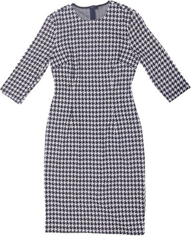 فستان Allegra k vintage houndstooth للسيدات الأنيقة 3/4 فساتين عمل bodycon in Kuwait