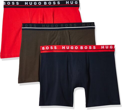 BOSS Hugo mens Boxer Briefs, Midnight/Olive/Red Apple, Small US in Saudi Arabia