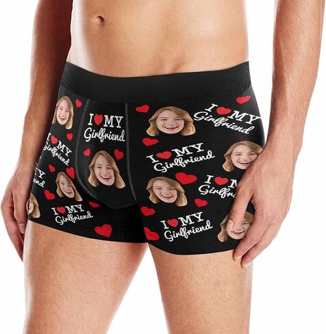 Artsadd Custom Mens Boxer Briefs Customized Funny Underwear Personalized Boxers Gifts for Boyfriend Husband Him in Kuwait