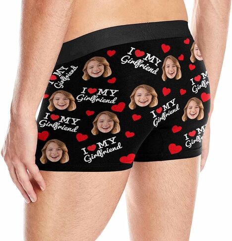 Artsadd Custom Mens Boxer Briefs Customized Funny Underwear Personalized Boxers Gifts for Boyfriend Husband Him in Kuwait