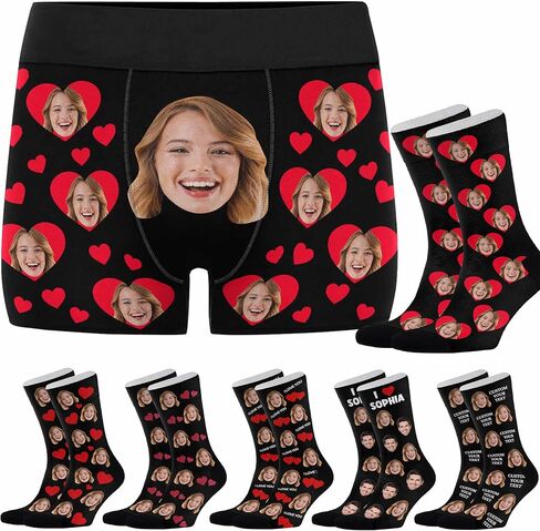 Artsadd Custom Mens Boxer Briefs Customized Funny Underwear Personalized Boxers Gifts for Boyfriend Husband Him in Kuwait