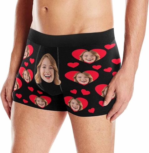 Artsadd Custom Mens Boxer Briefs Customized Funny Underwear Personalized Boxers Gifts for Boyfriend Husband Him in Kuwait