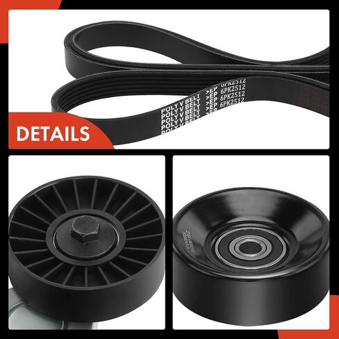 A-Premium Engine Serpentine Belt Drive Kit W/Telectioner & Idler متوافق مع دودج كارافان ، Grand Caravan & Chrysler Grand Voyager & Plymouth Grand Voyager 3.3L 3.8L 2000 3.3L in Saudi Arabia