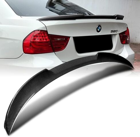 Q1-Tech ، Gate Confiber Gate Gate Spoiler Wing Tunbate مع 2006-2011 BMW (E90) 323i 323i 325i 328i 330i 335i / M3 سيدان ، مفسد الشفة الخلفية ، 2007 2008 2008 ، style in Saudi Arabia